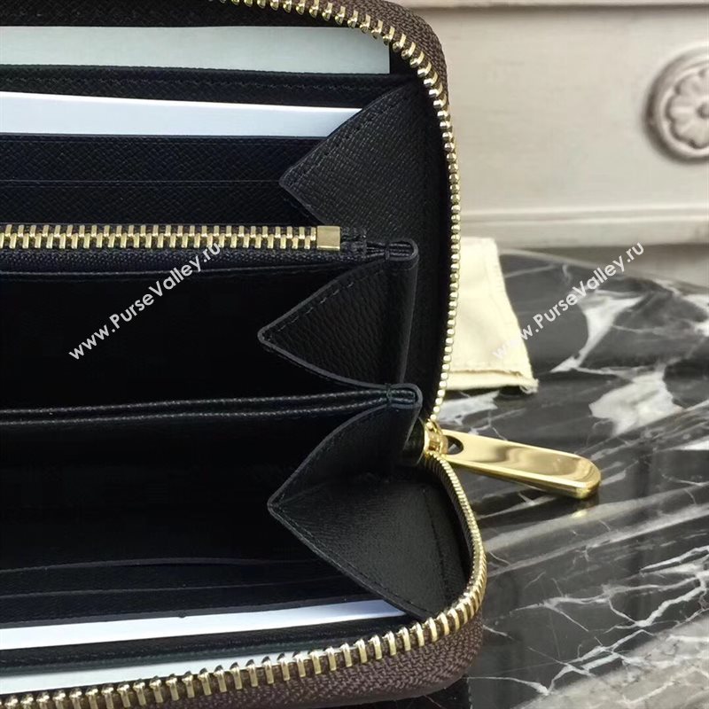 LV Men Louis Vuitton Zippy Wallet Purse Monogram Handbag Bag N60015 Brown 6884