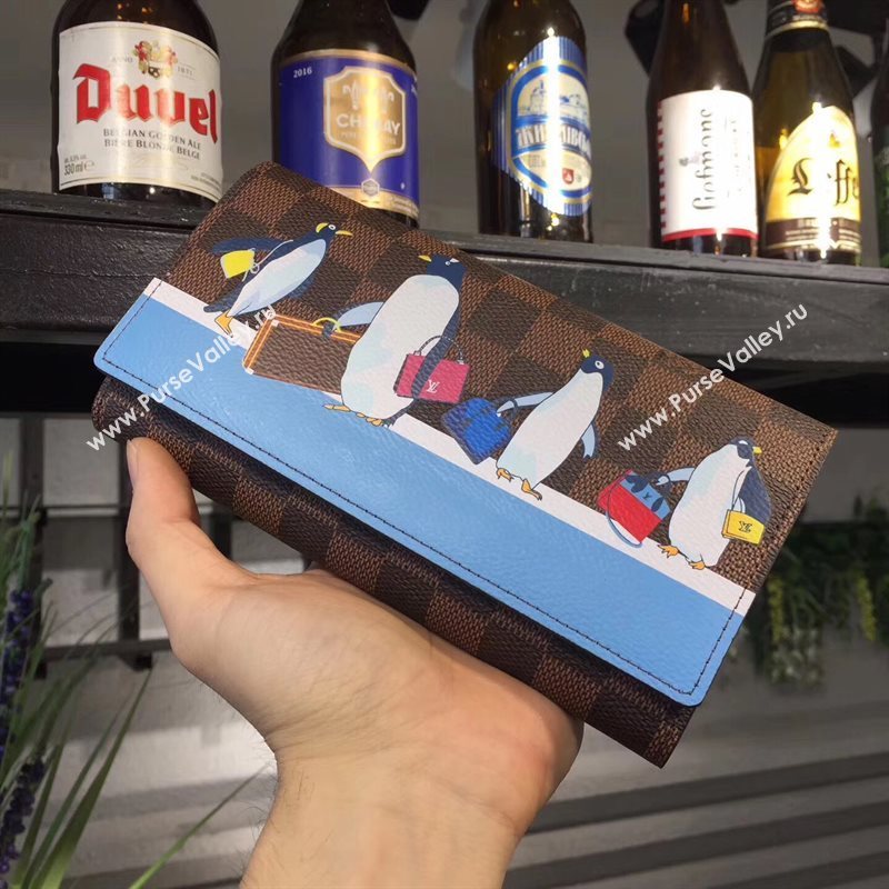 N64426 LV Louis Vuitton Sarah Wallet Purse Bag Damier Handbag Brown 6885