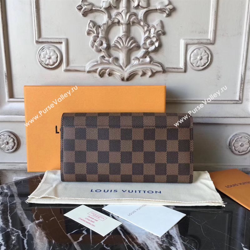 N64426 LV Louis Vuitton Sarah Wallet Purse Bag Damier Handbag Brown 6885