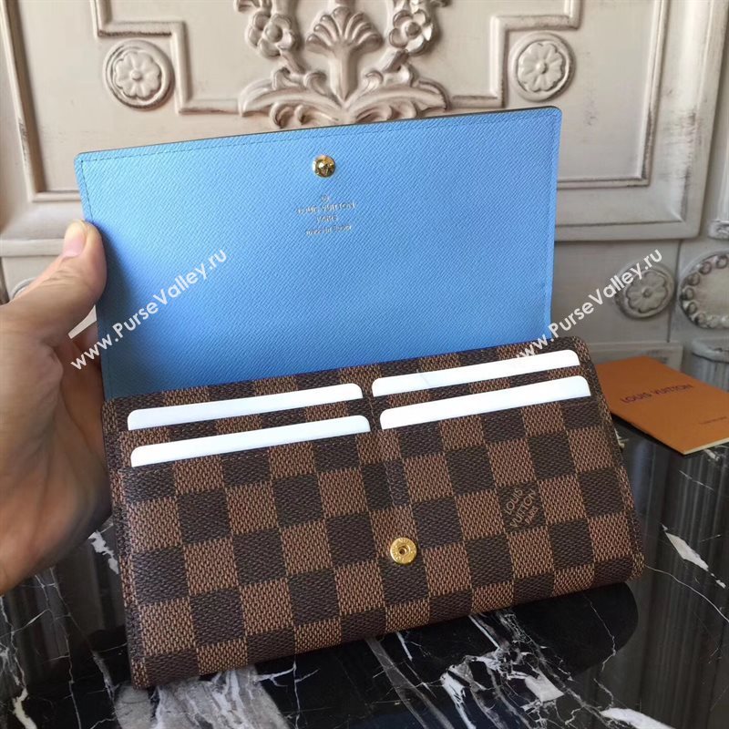 N64426 LV Louis Vuitton Sarah Wallet Purse Bag Damier Handbag Brown 6885