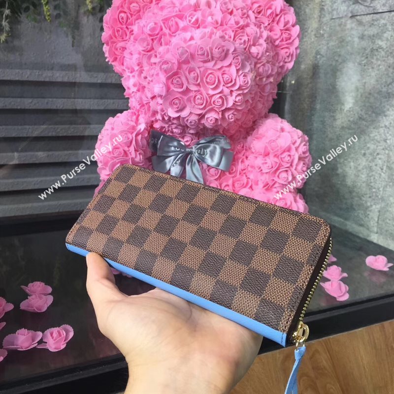 N64425 LV Louis Vuitton Clemence Wallet Purse Bag Damier Handbag Brown 6886