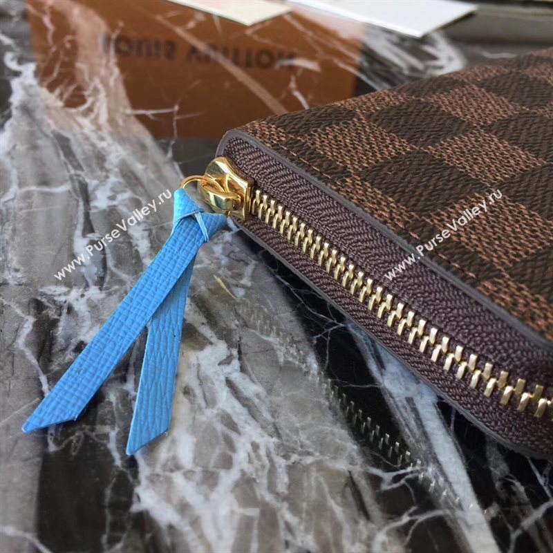 N64425 LV Louis Vuitton Clemence Wallet Purse Bag Damier Handbag Brown 6886