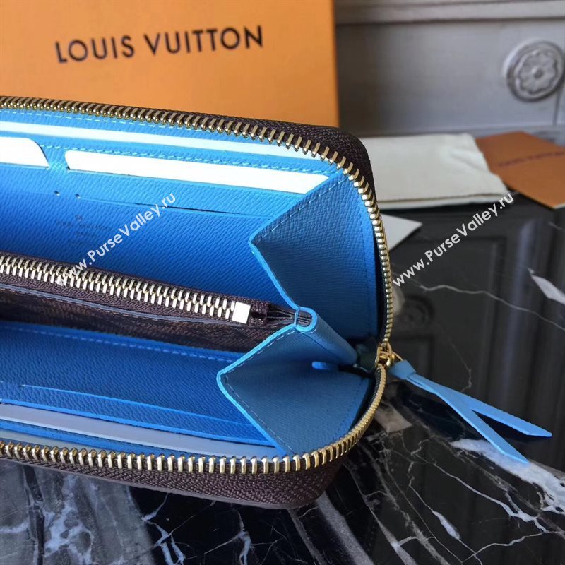 N64425 LV Louis Vuitton Clemence Wallet Purse Bag Damier Handbag Brown 6886