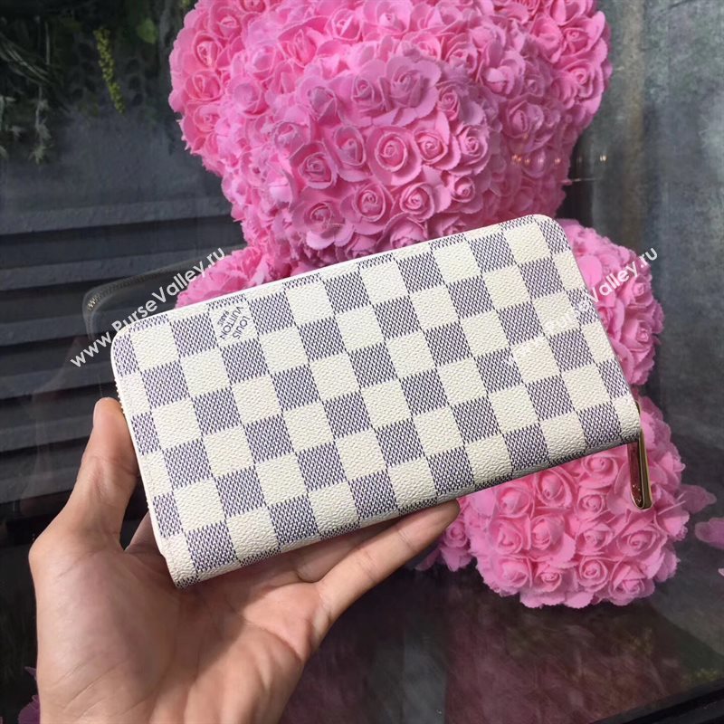 N60058 LV Louis Vuitton Zippy Wallet Purse Damier Giraffe Bag White 6888