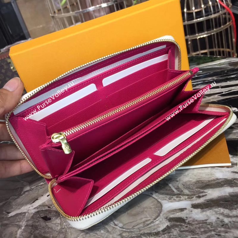 N60058 LV Louis Vuitton Zippy Wallet Purse Damier Giraffe Bag White 6888