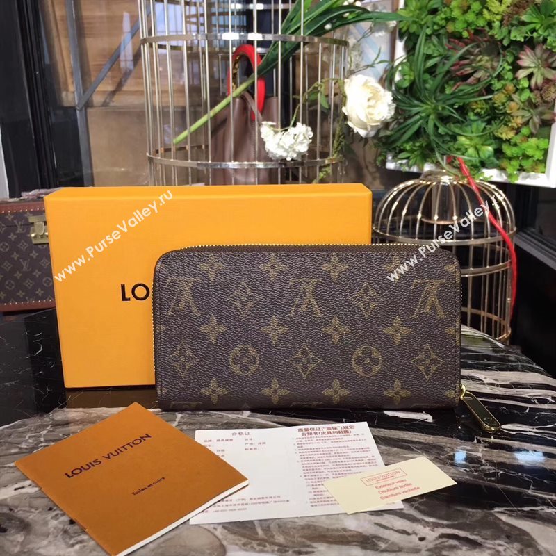 M62085 LV Louis Vuitton Zippy Wallet Purse Bag Monogram Giraffe Handbag Brown 6890