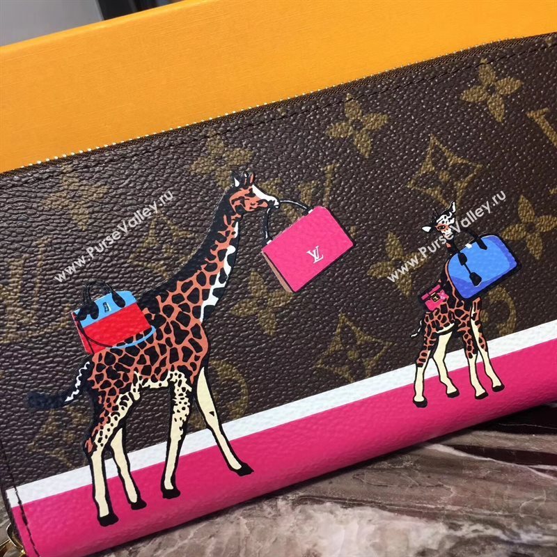 M62085 LV Louis Vuitton Zippy Wallet Purse Bag Monogram Giraffe Handbag Brown 6890