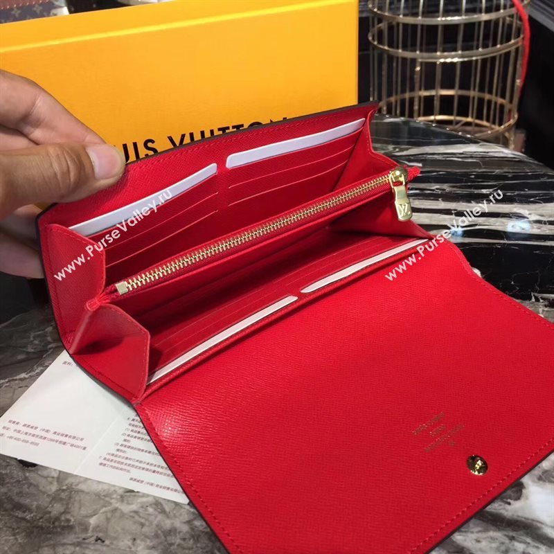 M62086 LV Louis Vuitton Sarah Wallet Purse Monogram Polar bear Handbag Red 6891