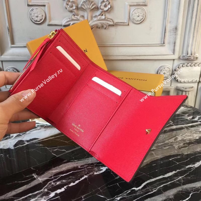 M62090 LV Louis Vuitton Victorine Wallet Purse Monogram Polar bear Handbag Red 6892