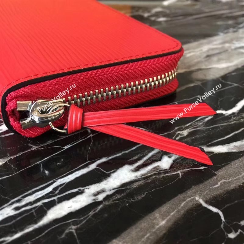 M60913 LV Louis Vuitton Clemence Wallet Purse Epi Leather Bag Red 6893