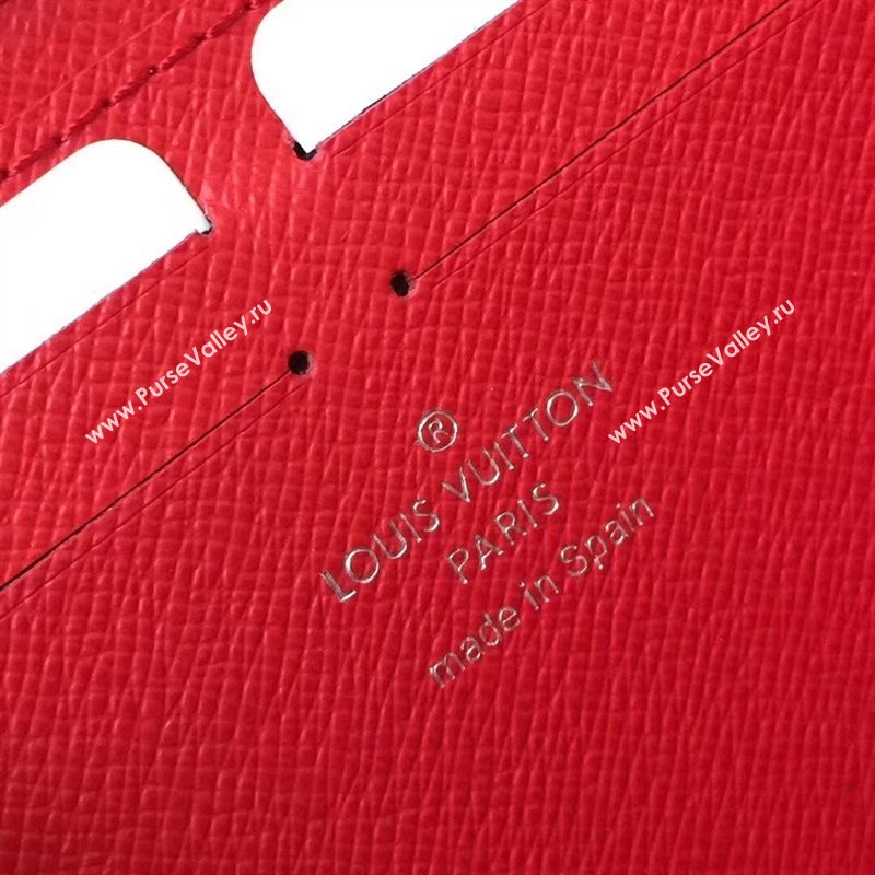 M60913 LV Louis Vuitton Clemence Wallet Purse Epi Leather Bag Red 6893