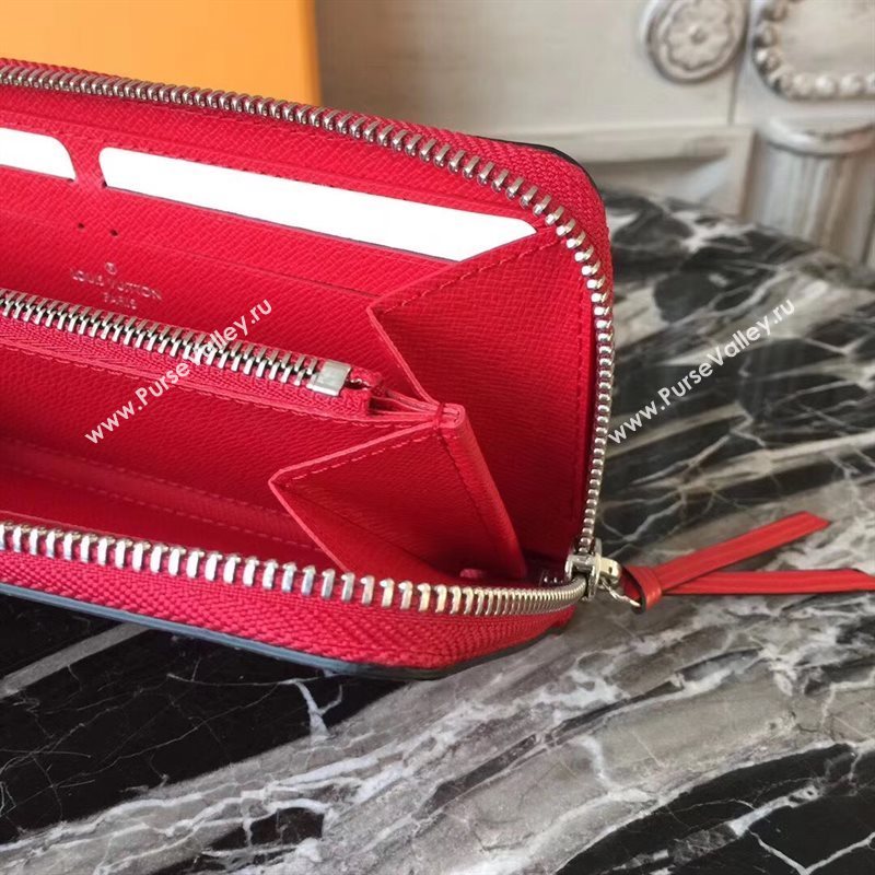 M60913 LV Louis Vuitton Clemence Wallet Purse Epi Leather Bag Red 6893