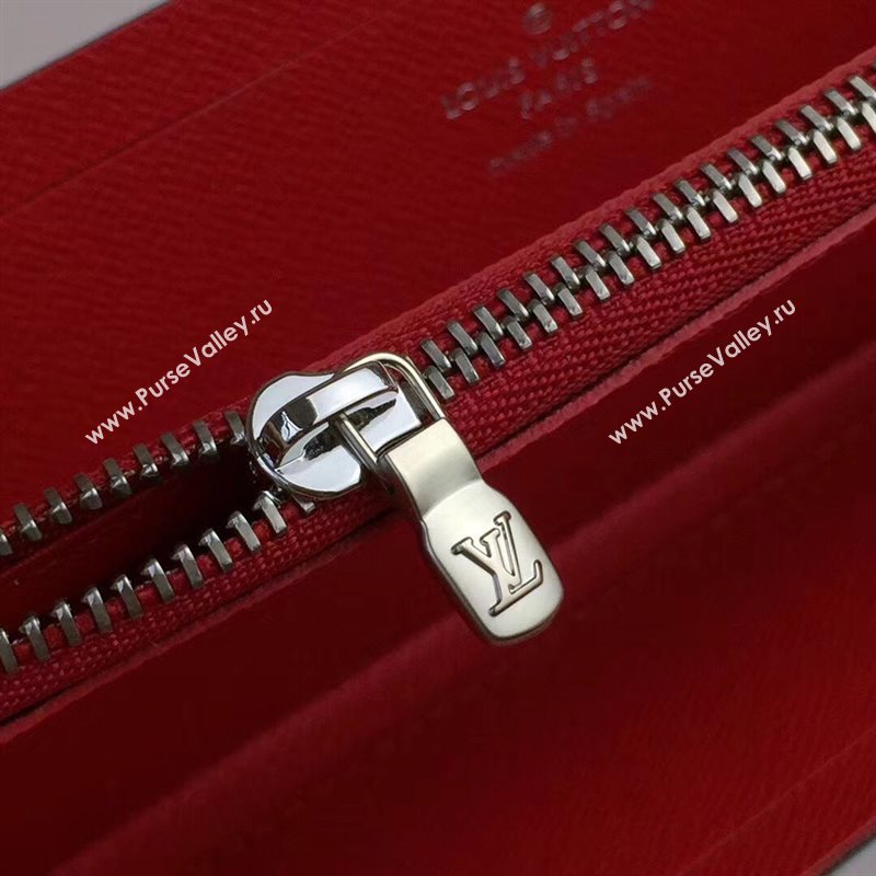 M60913 LV Louis Vuitton Clemence Wallet Purse Epi Leather Bag Red 6893