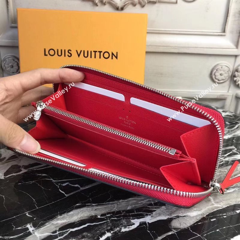 M60913 LV Louis Vuitton Clemence Wallet Purse Epi Leather Bag Red 6893