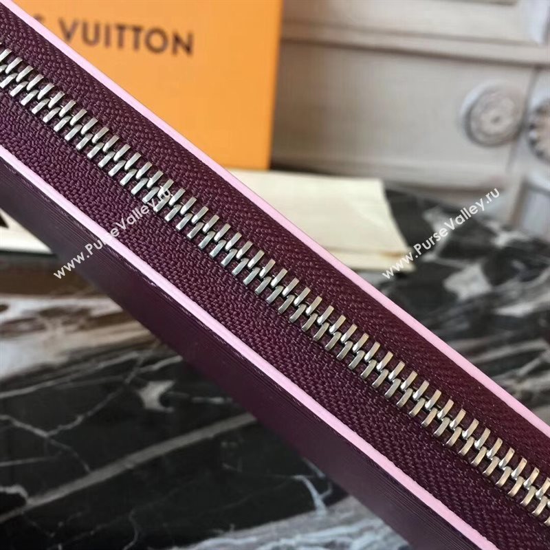 M64307 LV Louis Vuitton Clemence Wallet Purse Epi Leather Bag Wine 6894