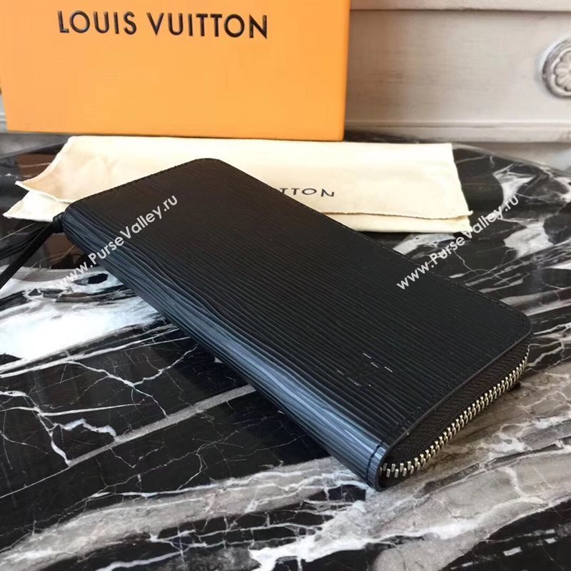 M60915 LV Louis Vuitton Clemence Wallet Purse Epi Leather Bag Black 6895