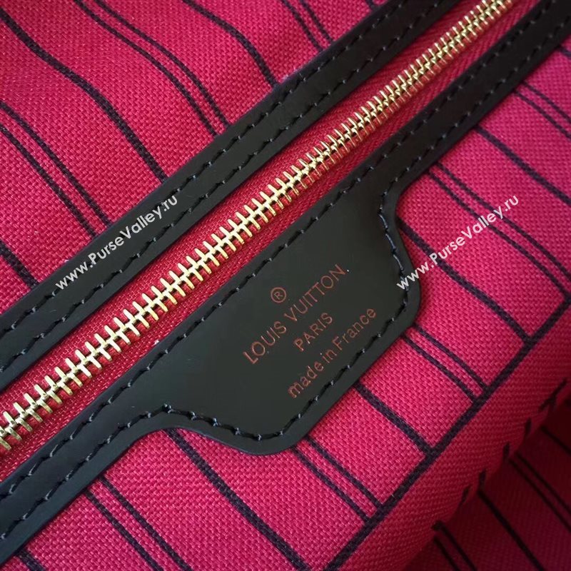 M43499 LV Louis Vuitton Neverfull MM Handbag Monogram Kabuki Bag Brown 6896
