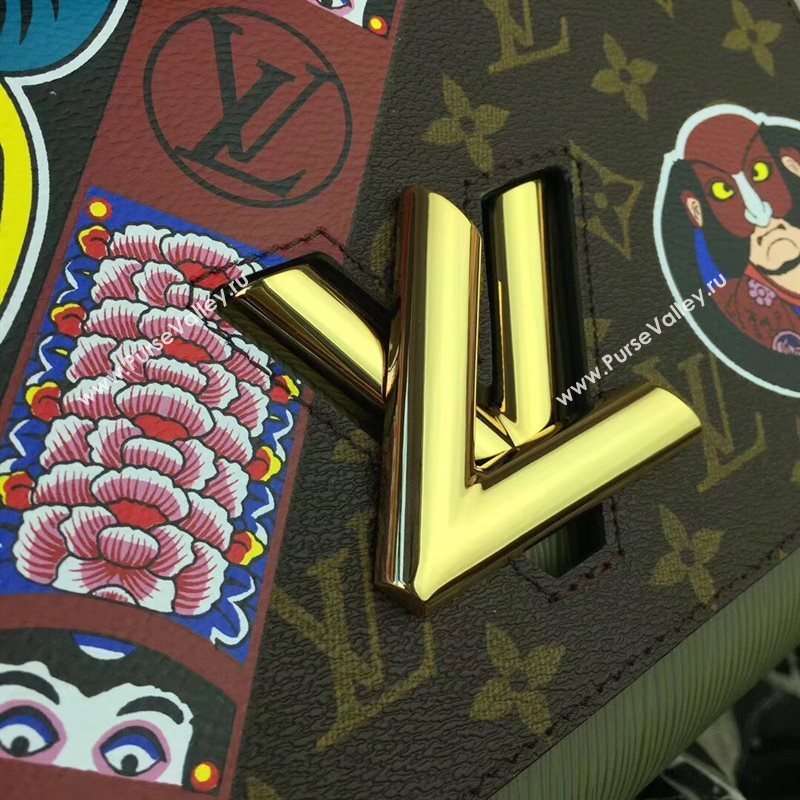 M43497 LV Louis Vuitton Twist MM Handbag Monogram Kabuki Shoulder Bag Brown 6897