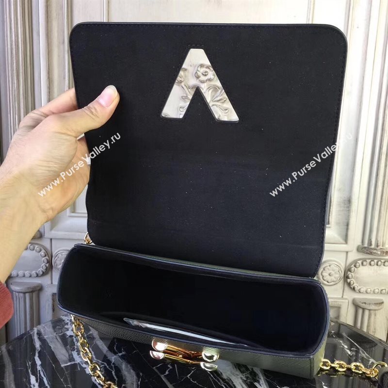 M43497 LV Louis Vuitton Twist MM Handbag Monogram Kabuki Shoulder Bag Brown 6897