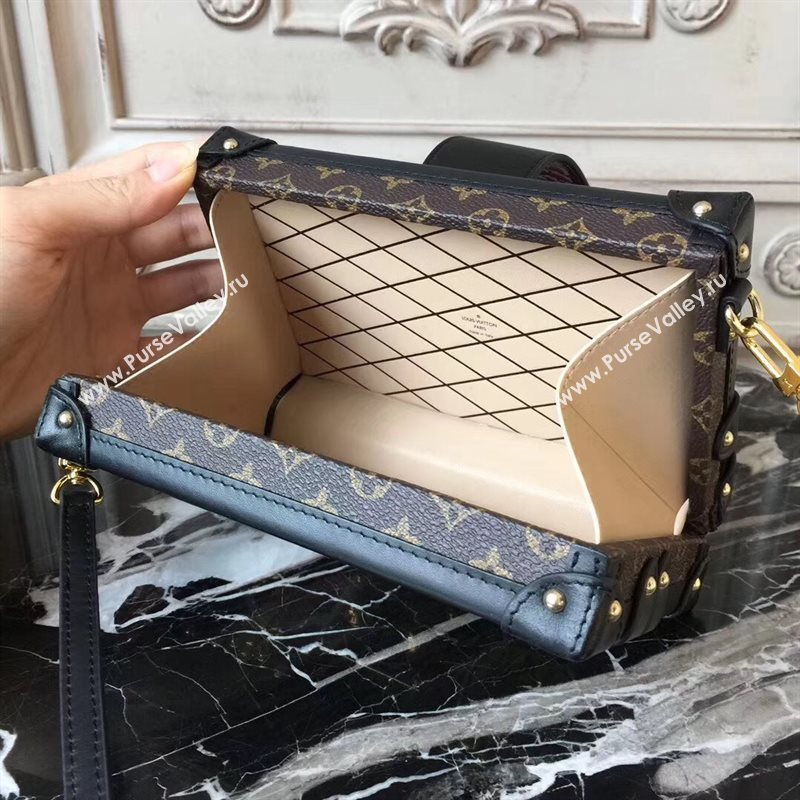 M43544 LV Louis Vuitton Petite Malle Handbag Monogram Kabuki Shoulder Bag Brown 6898