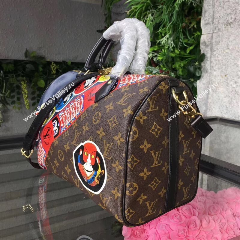 M41047 LV Louis Vuitton Speedy 30 Handbag Monogram Kabuki Bag Black 6899