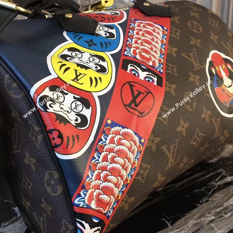 M41047 LV Louis Vuitton Speedy 30 Handbag Monogram Kabuki Bag Black 6899