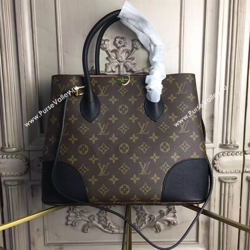 M41595 LV Louis Vuitton Flandrin Tote Handbag Monogram Leather Bag Black 6800