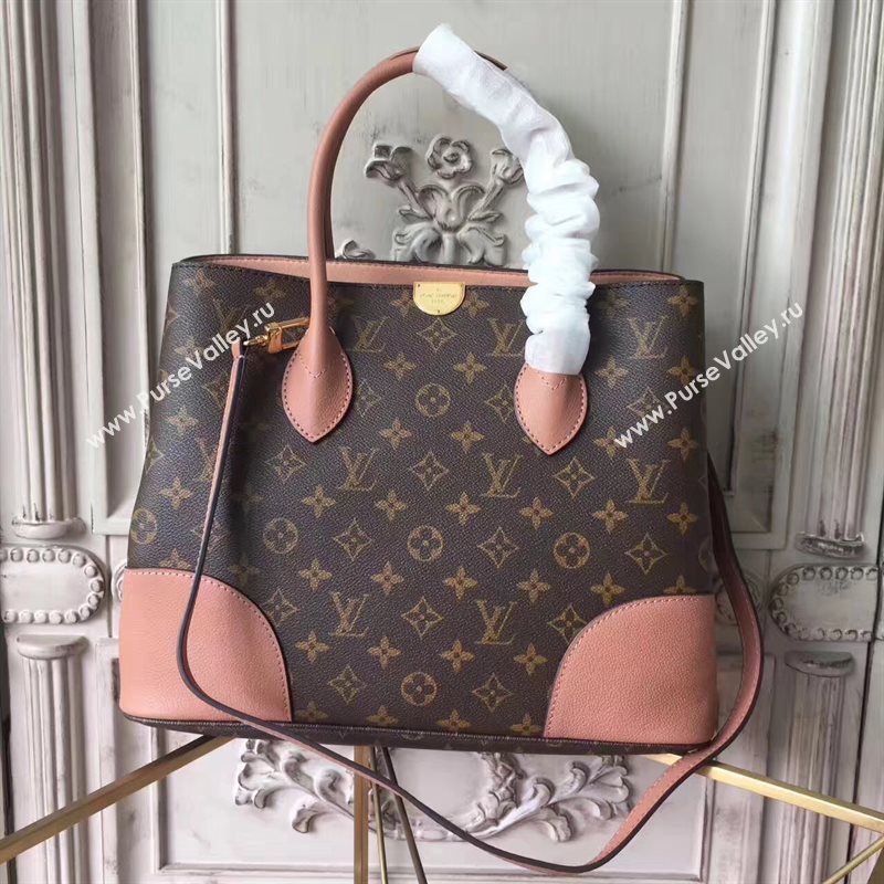 M41597 LV Louis Vuitton Flandrin Tote Handbag Monogram Leather Bag Pink 6801