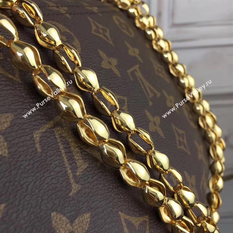 M44038 LV Louis Vuitton Victoire Chain Handbag Monogram Leather Shoulder Bag Navy 6802