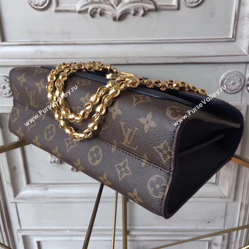 M44038 LV Louis Vuitton Victoire Chain Handbag Monogram Leather Shoulder Bag Navy 6802