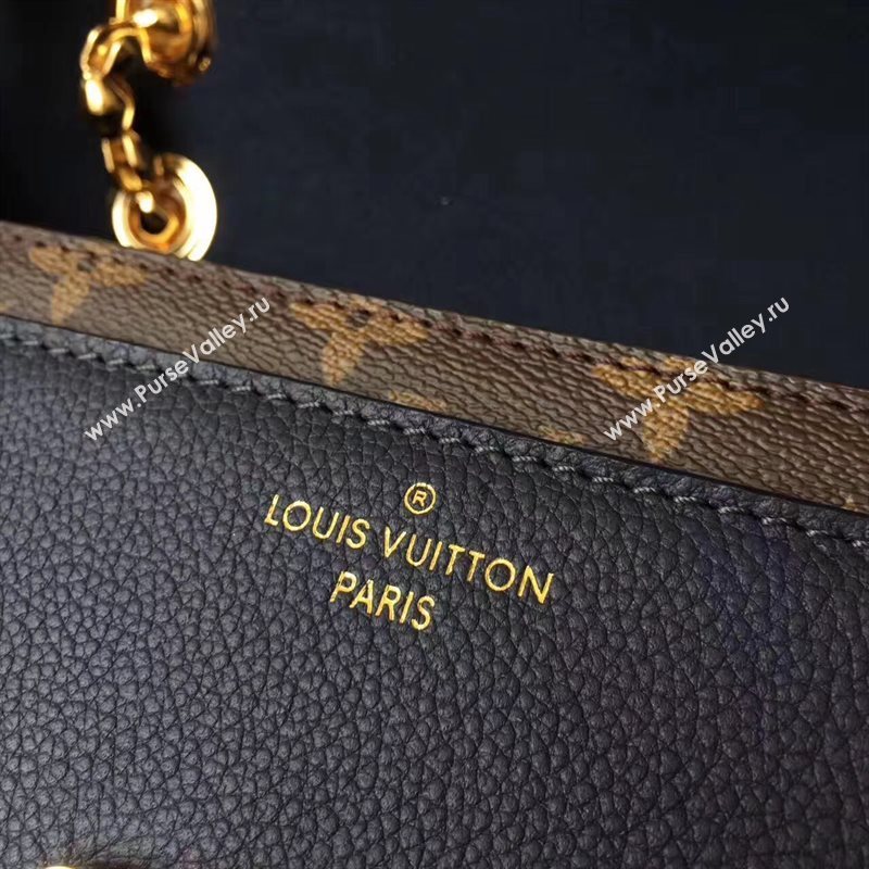 M44038 LV Louis Vuitton Victoire Chain Handbag Monogram Leather Shoulder Bag Navy 6802