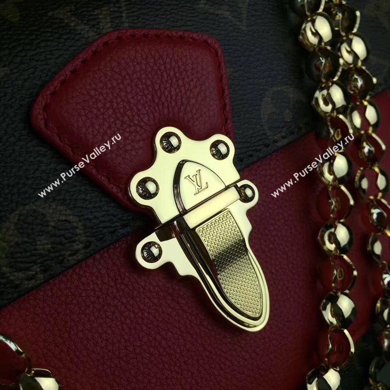 M41731 LV Louis Vuitton Victoire Chain Handbag Monogram Leather Shoulder Bag Red 6803