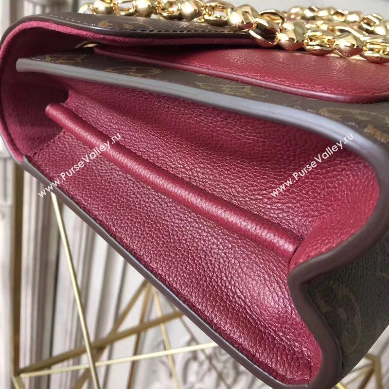 LV Louis Vuitton Victoire Chain Handbag Monogram Leather Shoulder Bag Maroon M41732 6804