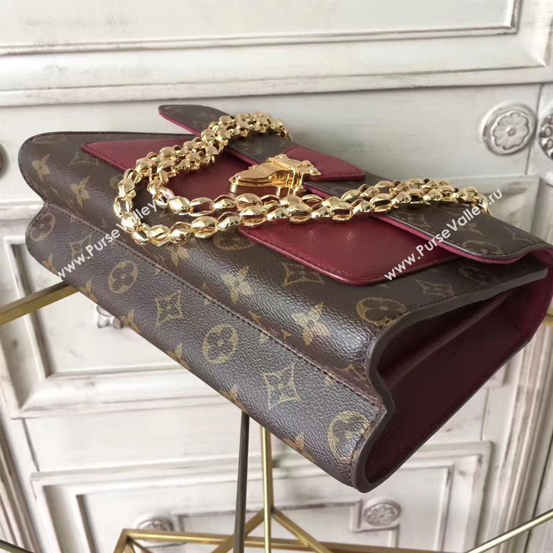 LV Louis Vuitton Victoire Chain Handbag Monogram Leather Shoulder Bag Maroon M41732 6804