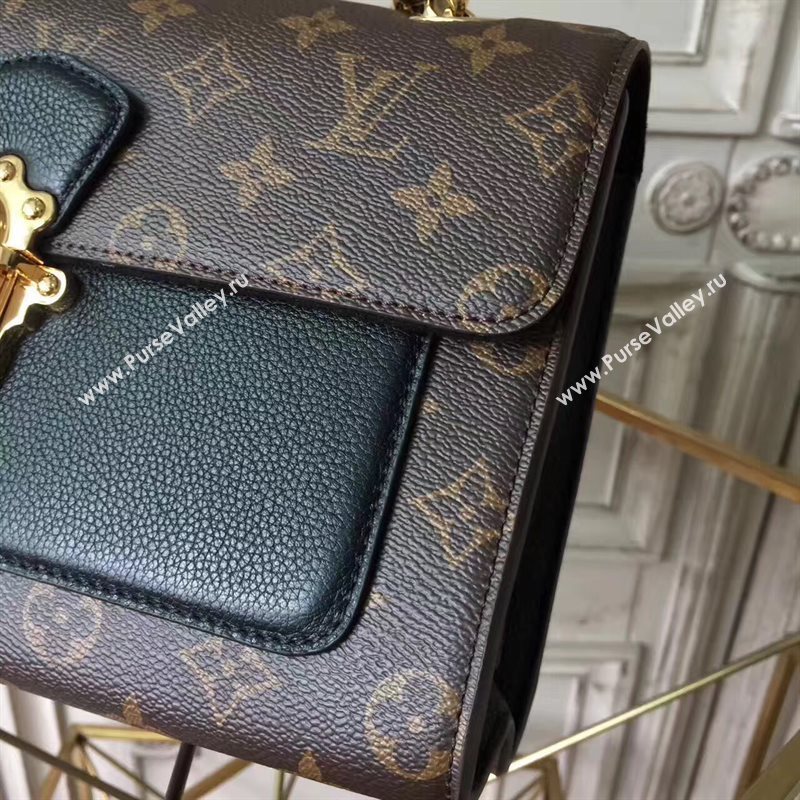 LV Louis Vuitton Victoire Chain Handbag Monogram Leather Shoulder Bag Black M41730 6805