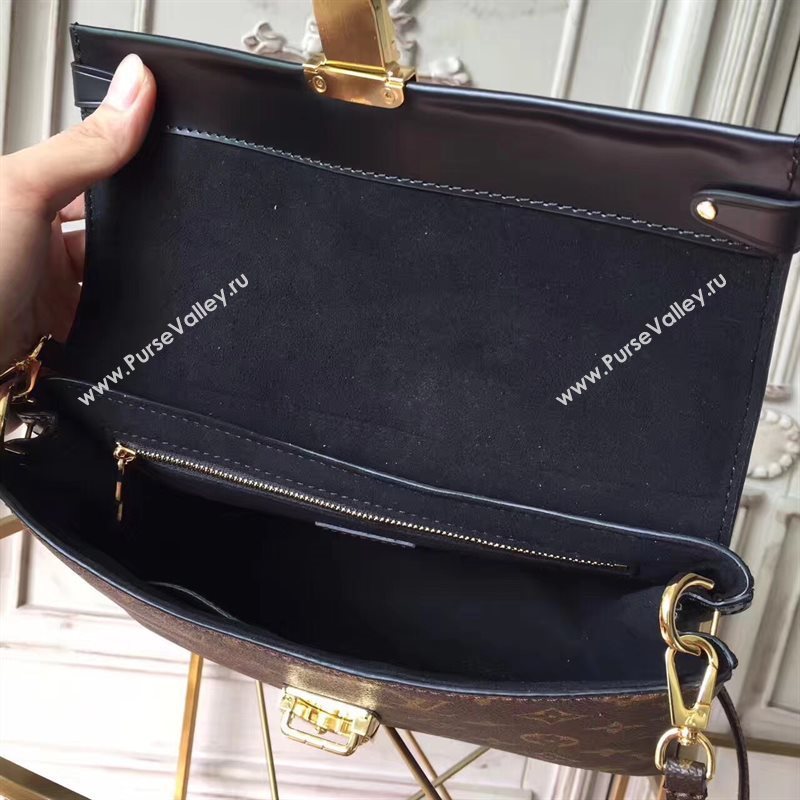 LV Louis Vuitton One handle Handbag Monogram Leather Shoulder Bag Black M43125 6806