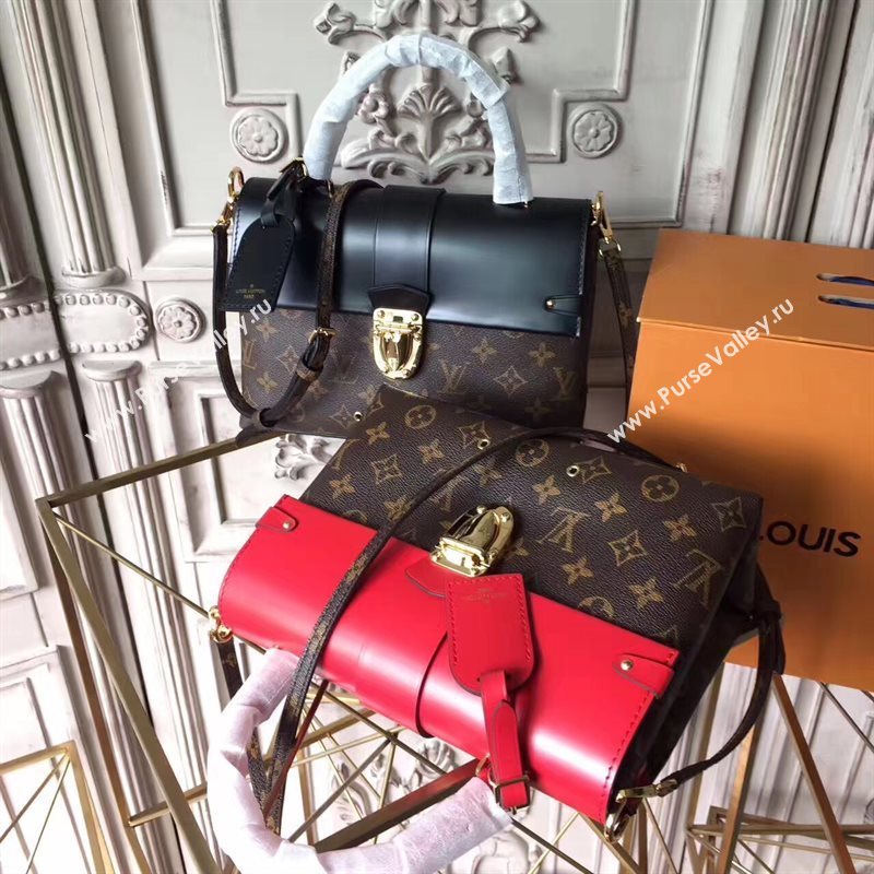 LV Louis Vuitton One handle Handbag Monogram Leather Shoulder Bag Black M43125 6806