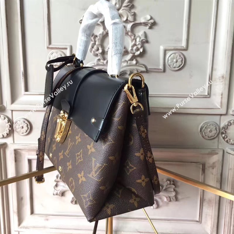 LV Louis Vuitton One handle Handbag Monogram Leather Shoulder Bag Black M43125 6806