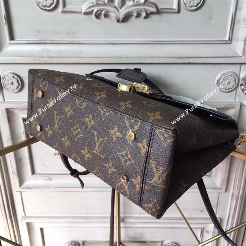 LV Louis Vuitton One handle Handbag Monogram Leather Shoulder Bag Black M43125 6806