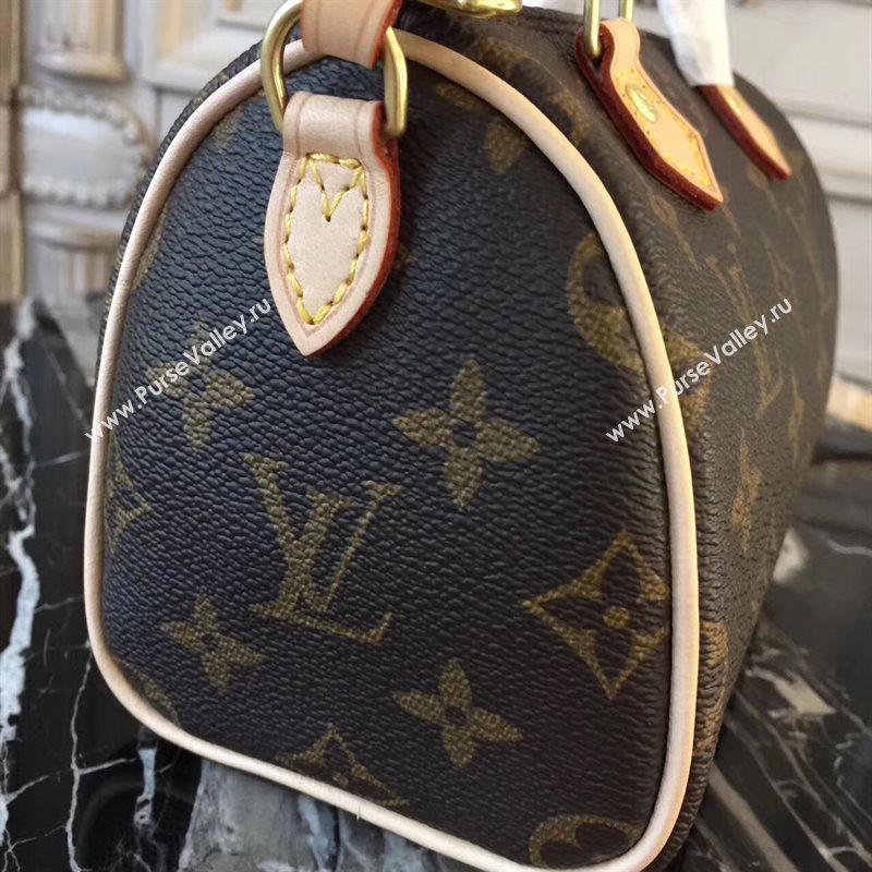 LV Louis Vuitton Nano Speedy Handbag Monogram Shoulder Bag Brown M61252 6807