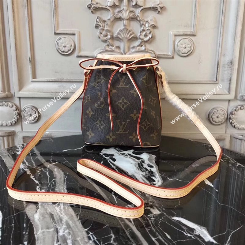 LV Louis Vuitton Nano Noe Handbag Monogram Shoulder Bag Brown M41346 6808
