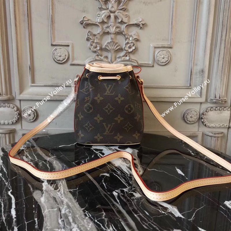 LV Louis Vuitton Nano Noe Handbag Monogram Shoulder Bag Brown M41346 6808