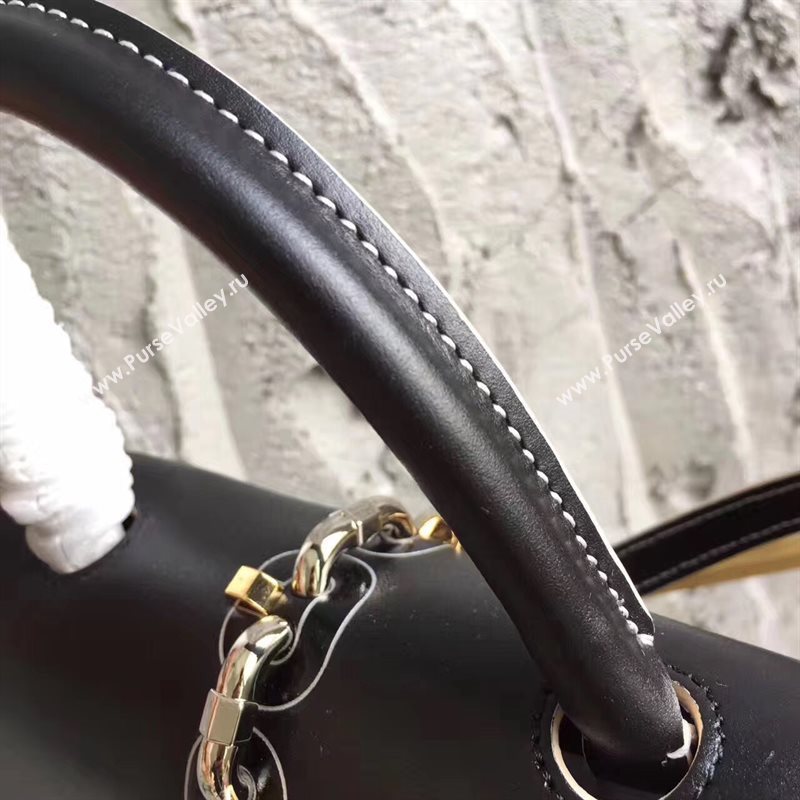 LV Louis Vuitton Chain-it Bag Monogram Leather PM Handbag Black M44115 6812