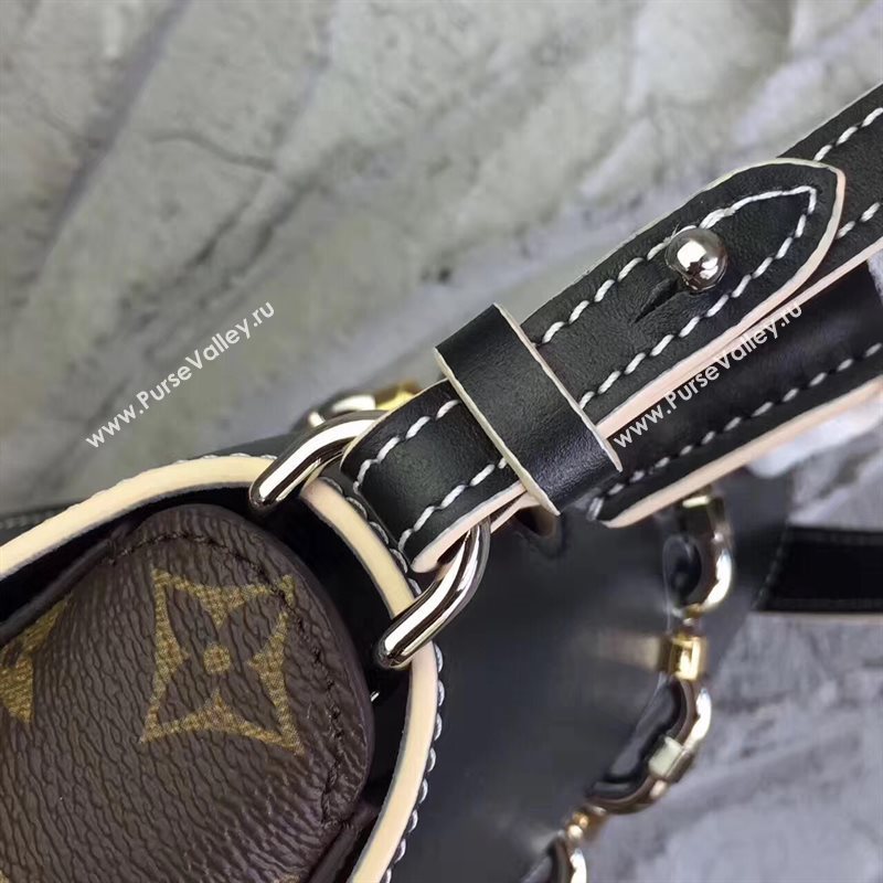 LV Louis Vuitton Chain-it Bag Monogram Leather PM Handbag Black M44115 6812