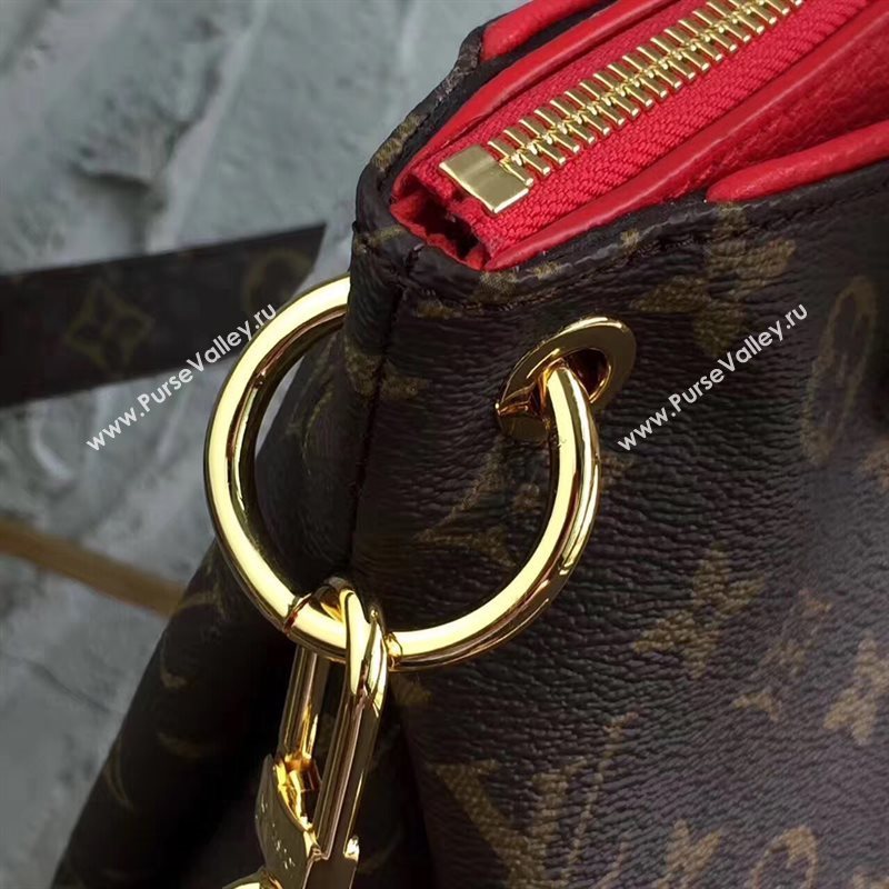 LV Louis Vuitton Pallas BB Handbag Monogram PM Shoulder Bag Red M41241 6813