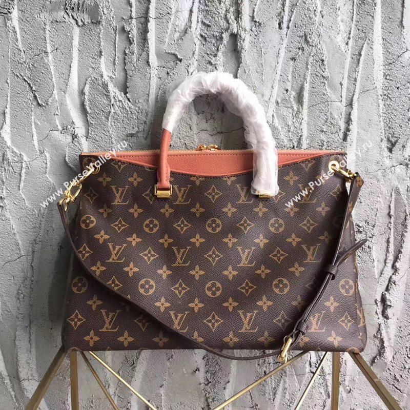LV Louis Vuitton Pallas Tote Handbag Monogram Shoulder Bag Orange M41175 6815