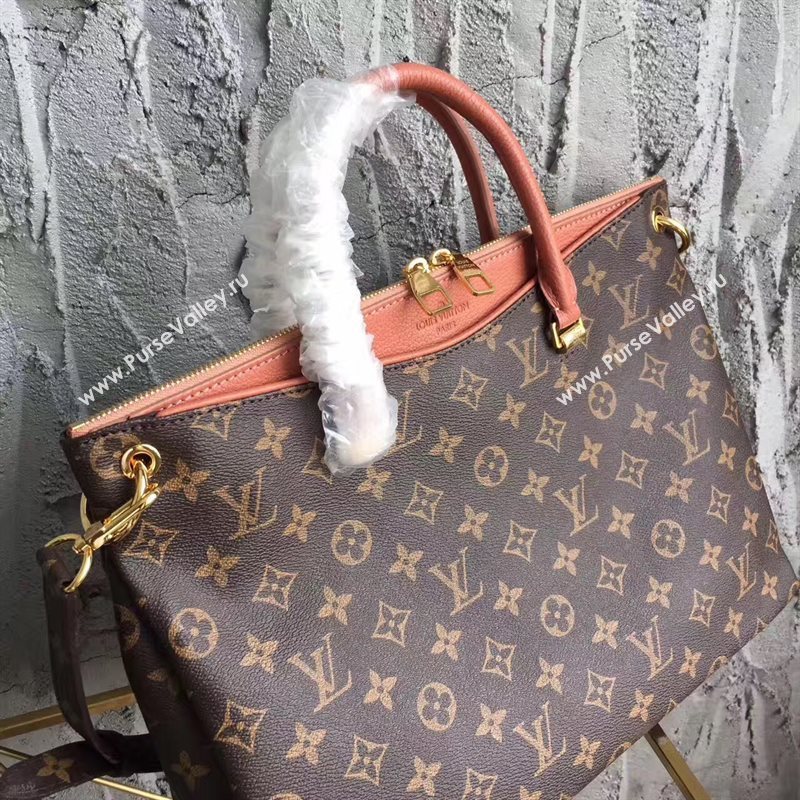 LV Louis Vuitton Pallas Tote Handbag Monogram Shoulder Bag Orange M41175 6815