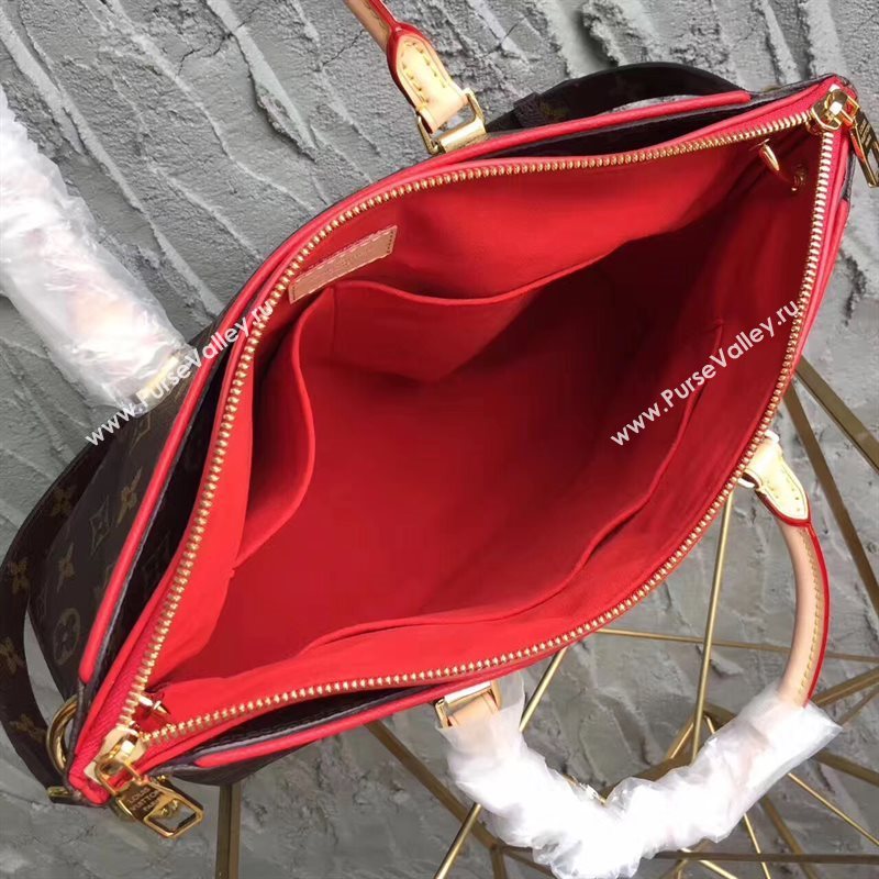 LV Louis Vuitton Pallas Tote Handbag Monogram Shoulder Bag Red M41175 6816