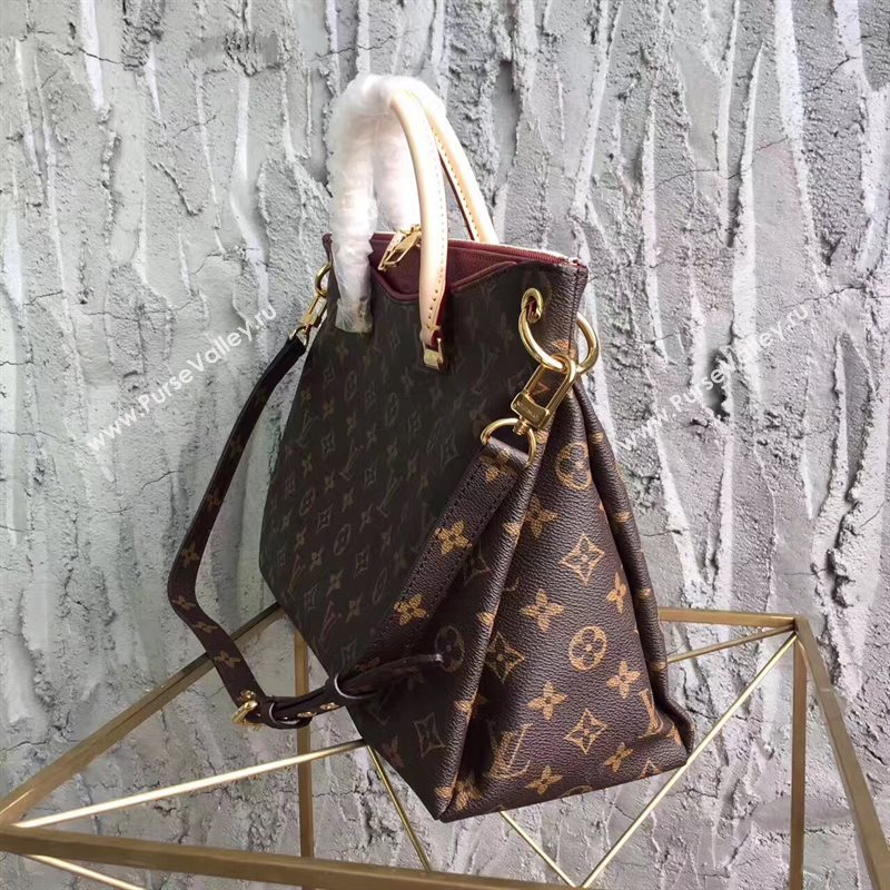 LV Louis Vuitton Pallas Tote Handbag Monogram Shoulder Bag Maroon M40906 6817