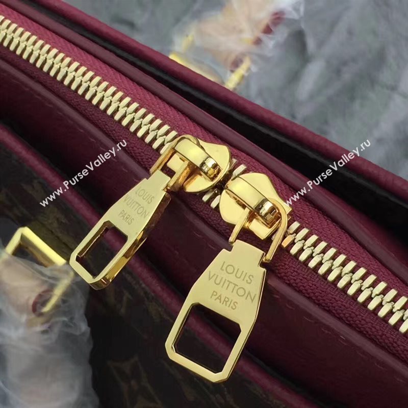 LV Louis Vuitton Pallas Tote Handbag Monogram Shoulder Bag Maroon M40906 6817